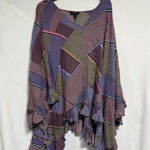 Jessica Simpson Blouse Top Women's 3X Geometric Multicolor/ Paisley - Modal